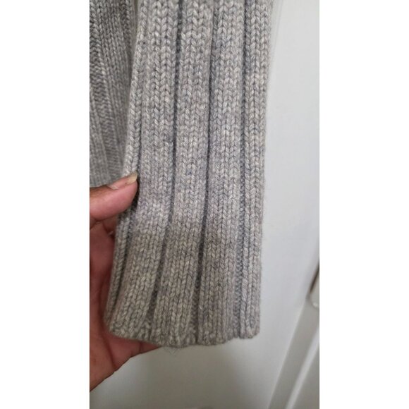 Garnet Hill Women's Gray Fisherman Cabled Button-Up Cardigan Sweater Size S 70% - Picture 6 of 7